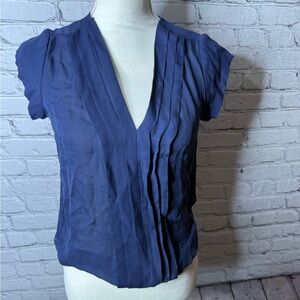 Joie navy blue silk top XS